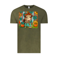 Vintage Olive Western Fall Cow Vintage Tee - LillyAllenDesigns