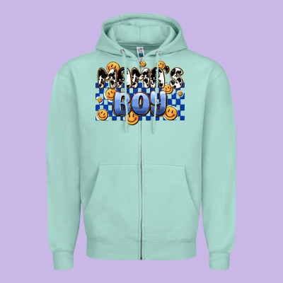 Mama's Boy Olivia Zipper Hoodie Designed By Oliviacreatesart