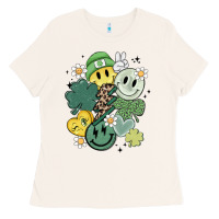 Bone st patricks day green smile Ladies Tee - MaliasSmallBusiness
