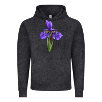 Vintage Black Iris Flower Vintage Hoodie - LillyAllenDesigns