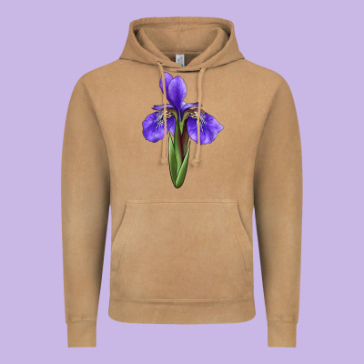 Iris Flower Vintage Hoodie Designed By Lillyallendesigns