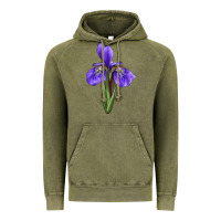 Vintage Olive Iris Flower Vintage Hoodie - LillyAllenDesigns