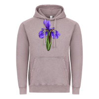 Vintage Zinc Iris Flower Vintage Hoodie - LillyAllenDesigns