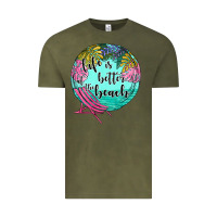 Vintage Olive life is better at the beach Vintage Tee - JahusDesignShop