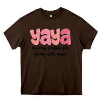 Chocolate Brown yaya in every season, she shines with grace Heavy Core Tee - MaliasSmallBusiness