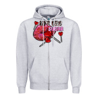 Heather Grey lips like sugar olivia Zipper Hoodie - OliviaCreatesArt