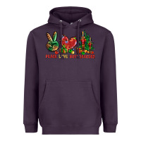 Plum Peace Love Nutcrackers Heavyweight Hoodie - BundleAndBundleShop