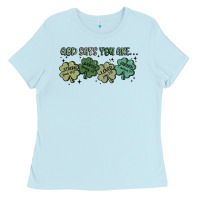 Baby Blue god says i am patrick's day Ladies Tee - MaliasSmallBusiness