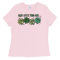 Bubblegum Pink god says i am patrick's day Ladies Tee - MaliasSmallBusiness