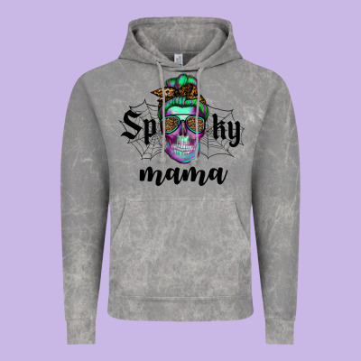 Spooky Mama Skull Vintage Hoodie Designed By Ranaportraitstore