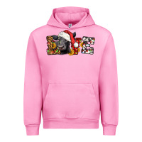 Fuchsia Pink love christmas black angus Urban Hoodie - LillyAllenDesigns