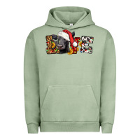 Pigment Oil Green love christmas black angus Urban Hoodie - LillyAllenDesigns