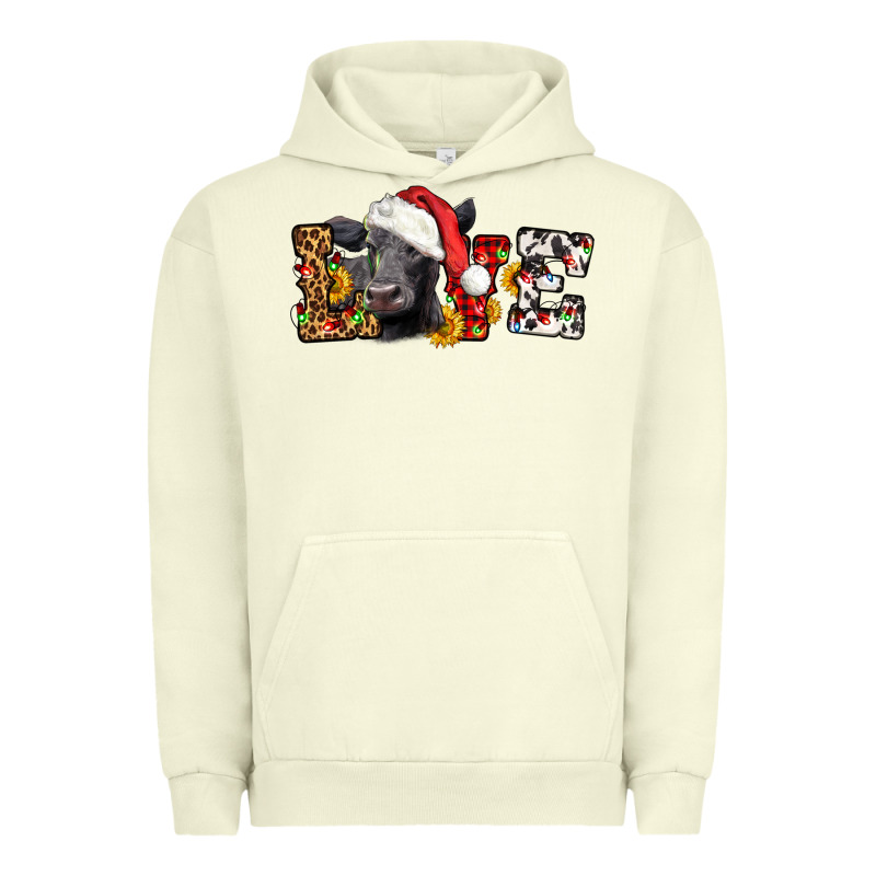 Love Christmas Black Angus Urban Hoodie by LillyAllenDesigns | Teevron