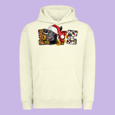 Love Christmas Black Angus Urban Hoodie Designed By Lillyallendesigns
