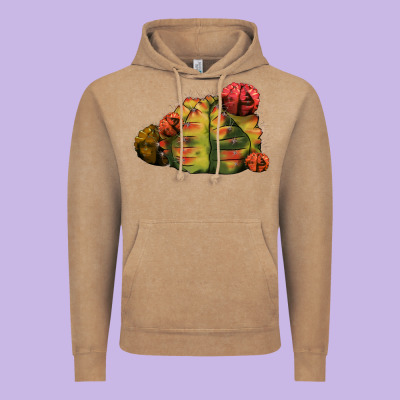 Gymnocalycium Variegated Cactus Vintage Hoodie Designed By Lillyallendesigns