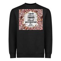 Black i can do all things with leopard and glitter Heavyweight Sweatshirt - TumblerDesignByShophia