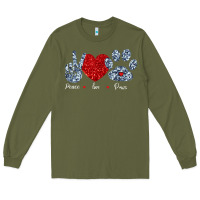 Army Green Peace Love Paws Long Sleeve Tee - Bettercallsaul