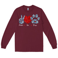 Burgundy Peace Love Paws Long Sleeve Tee - Bettercallsaul