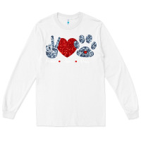 White Peace Love Paws Long Sleeve Tee - Bettercallsaul
