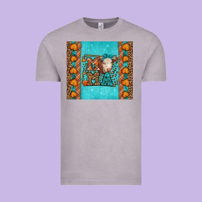 Western Fall Cow Mama Vintage Tee Designed By Lillyallendesigns