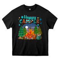 Black happy camper Heavy Core Tee - MaliasSmallBusiness
