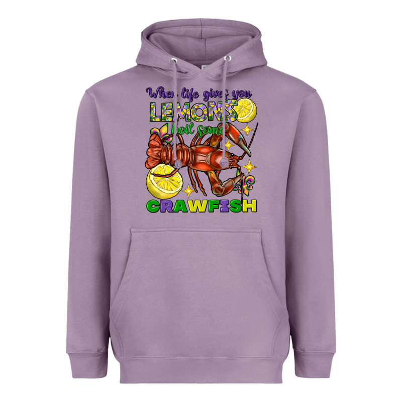 When Life Gives You Lemons Boil Some Crawfish Mardi Gras Heavyweight Hoodie by FaDigitalArtStudio | Teevron