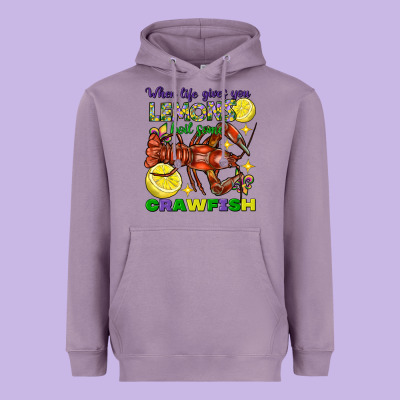 When Life Gives You Lemons Boil Some Crawfish Mardi Gras Heavyweight Hoodie Designed By Fadigitalartstudio
