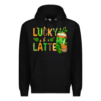 Black St. Patrick's Lucky a latte Premium Hoodie - OliviaCreatesArt