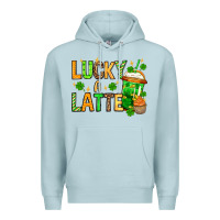 Blue Mist St. Patrick's Lucky a latte Premium Hoodie - OliviaCreatesArt