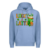 Colony Blue St. Patrick's Lucky a latte Premium Hoodie - OliviaCreatesArt