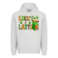 Dove Grey St. Patrick's Lucky a latte Premium Hoodie - OliviaCreatesArt