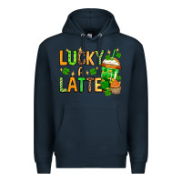Navy St. Patrick's Lucky a latte Premium Hoodie - OliviaCreatesArt