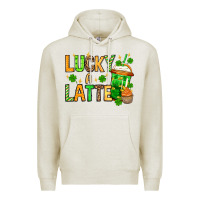 Oatmeal Heather St. Patrick's Lucky a latte Premium Hoodie - OliviaCreatesArt