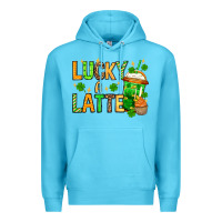 Ocean Blue St. Patrick's Lucky a latte Premium Hoodie - OliviaCreatesArt