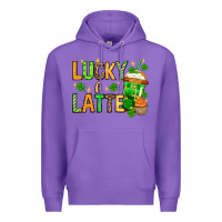 Purple St. Patrick's Lucky a latte Premium Hoodie - OliviaCreatesArt