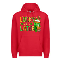 Red St. Patrick's Lucky a latte Premium Hoodie - OliviaCreatesArt