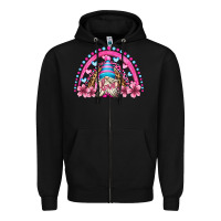 Black valentine's day rainbow gnome olivia Zipper Hoodie - OliviaCreatesArt