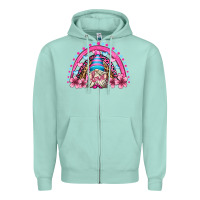 Seafoam valentine's day rainbow gnome olivia Zipper Hoodie - OliviaCreatesArt