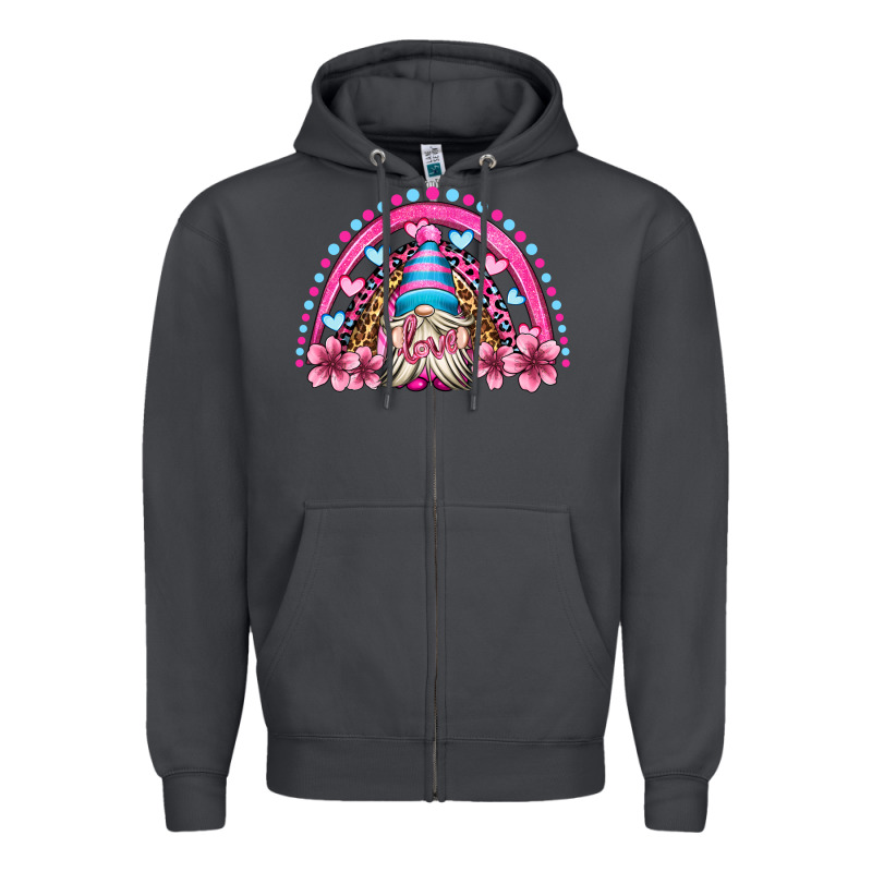 Valentine's Day Rainbow Gnome Olivia Zipper Hoodie by OliviaCreatesArt | Teevron