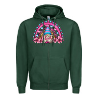 Sports Green valentine's day rainbow gnome olivia Zipper Hoodie - OliviaCreatesArt