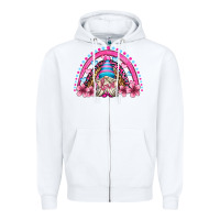 White valentine's day rainbow gnome olivia Zipper Hoodie - OliviaCreatesArt