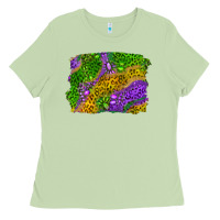 Matcha mardi gras leopard gemstone background Ladies Tee - RanaPortraitStore