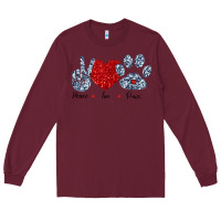 Burgundy Peace Love Paws Long Sleeve Tee - Bettercallsaul