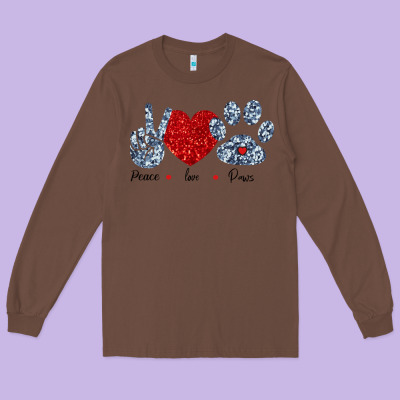 Peace Love Paws Long Sleeve Tee Designed By Bettercallsaul