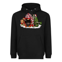 Black christmas gnome and tree Heavyweight Hoodie - FaDigitalArtStudio