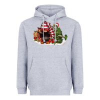 Heather Grey christmas gnome and tree Heavyweight Hoodie - FaDigitalArtStudio
