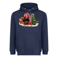 Navy christmas gnome and tree Heavyweight Hoodie - FaDigitalArtStudio