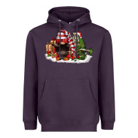 Plum christmas gnome and tree Heavyweight Hoodie - FaDigitalArtStudio