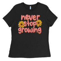 Black never stop growing Ladies Tee - MaliasSmallBusiness