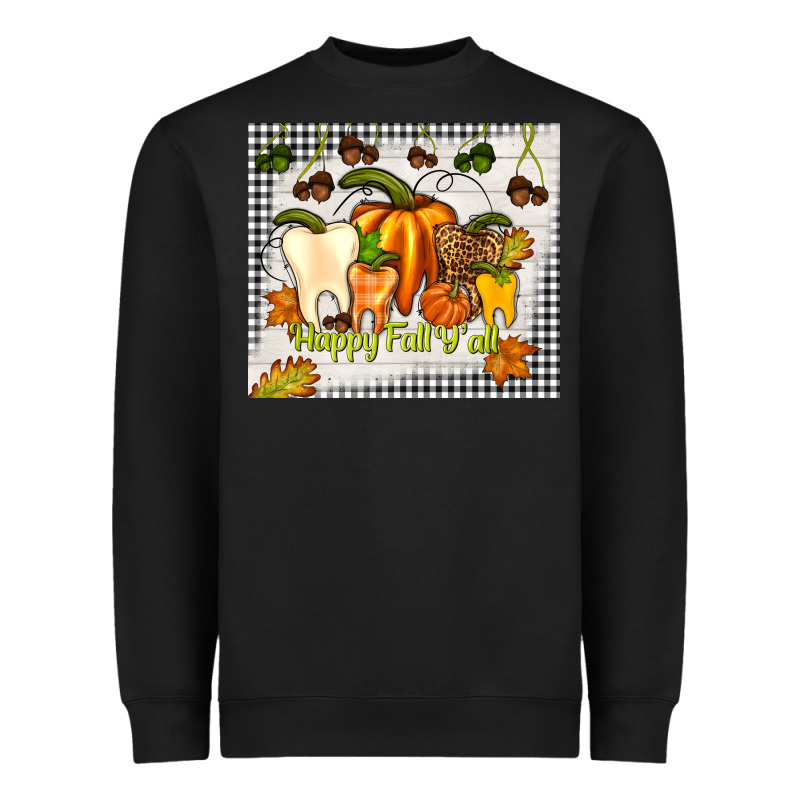 Happy Fall Y'all Teeth Heavyweight Sweatshirt by TumblerDesignByShophia | Teevron